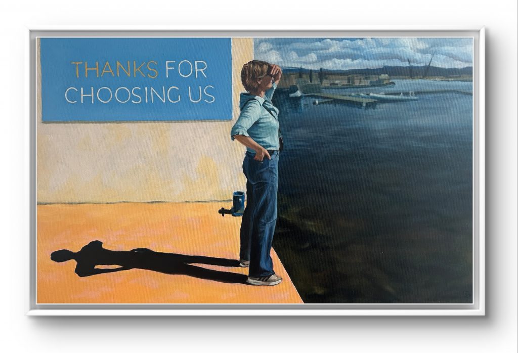 Zwei Ausblicke, Trapani 2025 - 22 Dirk Fabian 2025 - Öl auf Leinwand 68 x 42 cm